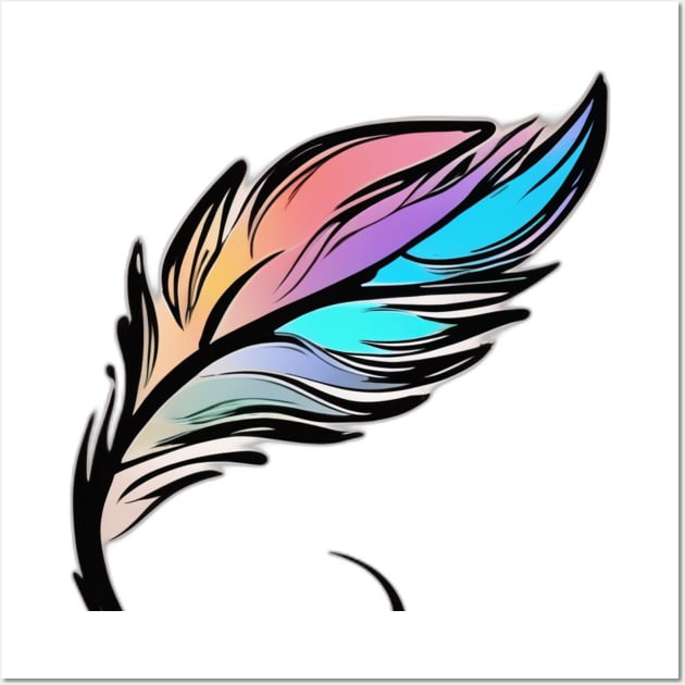 Colorful Abstract Feather Art No. 452 Wall Art by cornelliusy